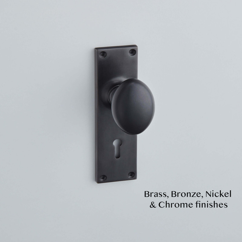 Oval Knob on Backplate, Period Door Furniture