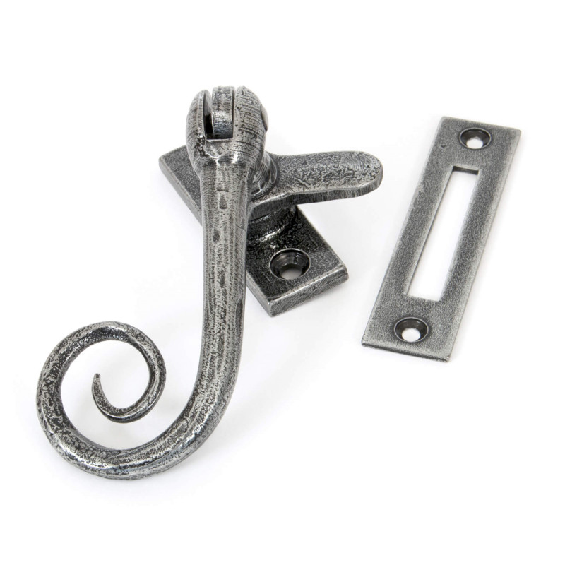 Hand Forged Pewter Monkey Tail Fastener | Traditional Window Fittings