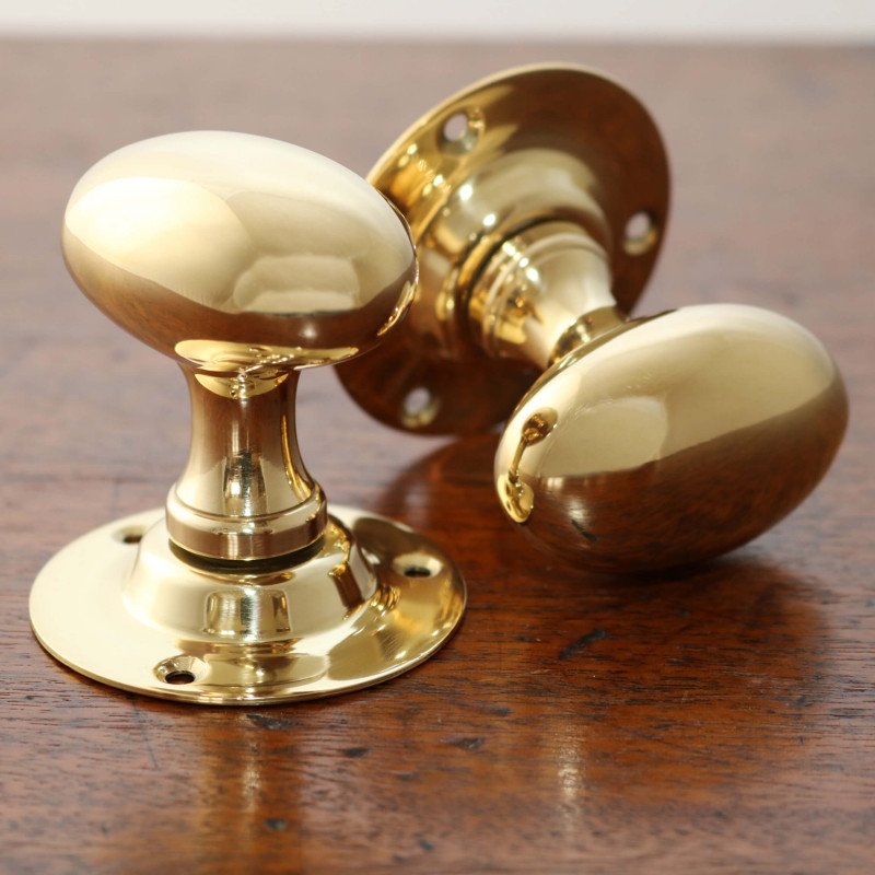 Pair of Solid Brass Oval Mortice Artisan Brass Door Knob 65mm With Screws  Pack of 2 -  Canada
