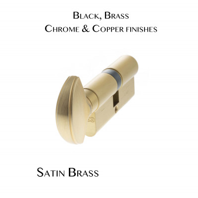 AGB 5 Pin Cylinder and Turn Satin Brass