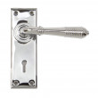 Reeded Lever Lock Handles Polished Chrome