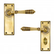 Aged Brass Reeded Lever Handles