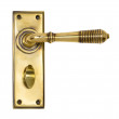 Aged Brass Reeded Privacy Handles