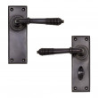 Aged Bronze Reeded Lever Handles