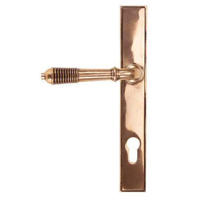 Polished Bronze Reeded Espagnolette Lock Set