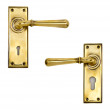 Newbury Lever Lock Handles Aged Brass