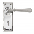 Newbury Mortice Lock Handles Polished Chrome