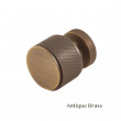 Piccadilly Knurled Cupboard Knob Antique Brass