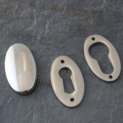 Polished Nickel Period Oval Escutcheons