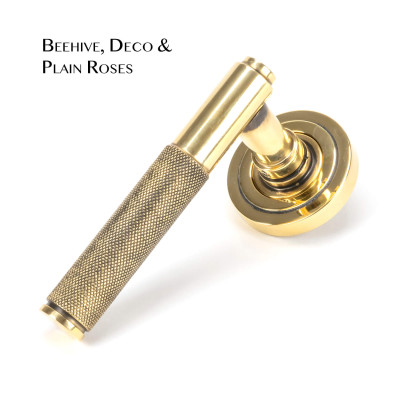 Aged Brass Brompton Lever on Rose Set