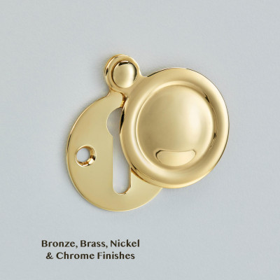 Raised Edge Covered Escutcheon Polished Brass Unlacquered