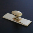 Monroe Oval Cupboard Knob on Backplate - Unlacquered Brass