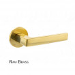 Portel Lever Handle - Raw Brass