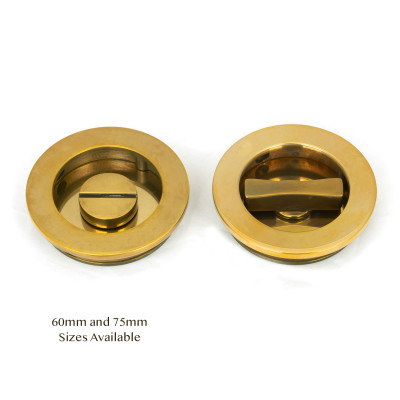 Aged Brass Plain Round Privacy Pull - 60mm