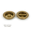 Aged Brass Art Deco Round Privacy Pull - 75mm