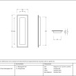 Rectangular Door Pull - 175mm - Drawing