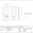 175mm Plain Rectangular Privacy Set Drawing