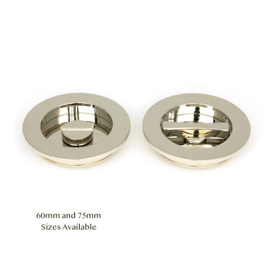 Polished Nickel Plain Round Privacy Pull - 75mm