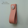 Apple Leather Blush Pink Cupboard Pull - Brushed Chrome
