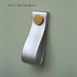 Apple Leather Silver Cupboard Pull - Brushed Brass