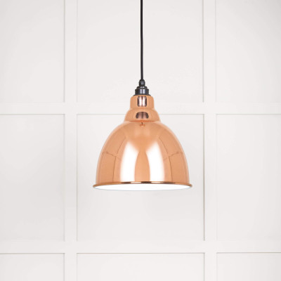 Copper and White Gloss Brindley Pendant