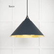 Soot Hammered Brass Hockley Pendant
