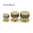 Aged Brass Brompton Cupboard Knobs on Rose