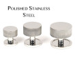 Polished Stainless Brompton Cupboard Knobs on Rose