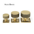 Aged Brass Brompton Cupboard Knobs on Square