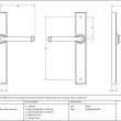 Avon Slimline Espag Latch Set - Brass Base - Drawing