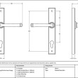 Avon Slimline Espag Lock Set - Brass Base - Drawing