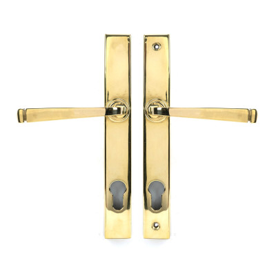 Polished Brass Avon Slimline Espag Lock Set