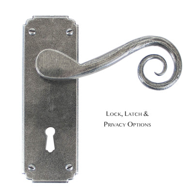 Pewter Monkey Tail Lever Lock Handle