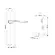 Celeste Multipoint Lever on Arch Backplate Drawing