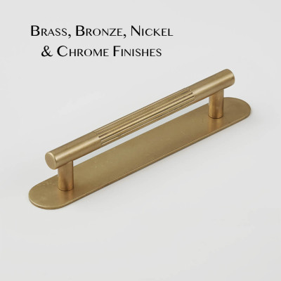 Brooklands Cabinet Handle on Backplate - Aged Brass