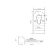 Cardea Euro Cylinder Pull - Drawing