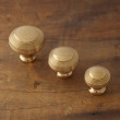 Hatton Unlacquered Brass Reeded Cabinet Knob