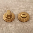 Bathroom Privacy Set on Reeded Covered Rose - Aged Brass