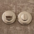 Bathroom Privacy Set on Reeded Covered Rose - Polished Nickel