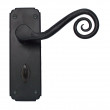 Black Monkey Tail Privacy Lever Handle
