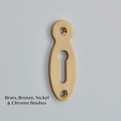 Pear Drop open Escutcheon in Satin Brass
