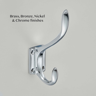 Bevelled Edge Hat and Coat Hook in Satin Chrome