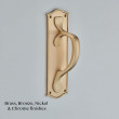 Shaped Pull Handle on Ribbon Edge Smoked Brass