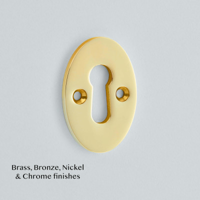 Oval Open Escutcheon Polished Brass Unlacquered