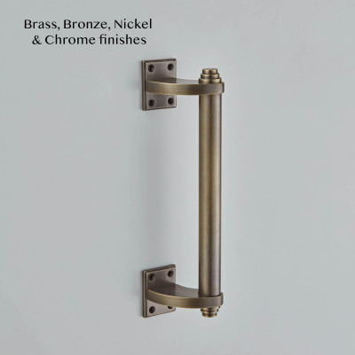 Stepped Finials Pull Handle Antique Brass
