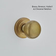 Bun Mortice Knob on a Covered Rose Aged Brass
