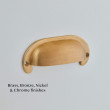 Shaped Cast Drawer Pull Smoked Brass