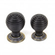 Ebonised Cabinet Knobs with Aged Brass Rose