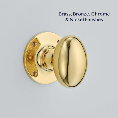 Polished Brass Oval Door Knobs