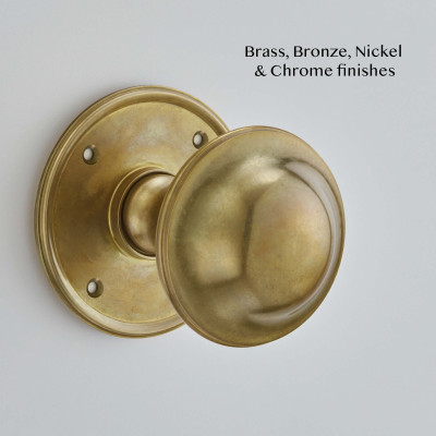 Plain Round Mortice Knob Antique Brass